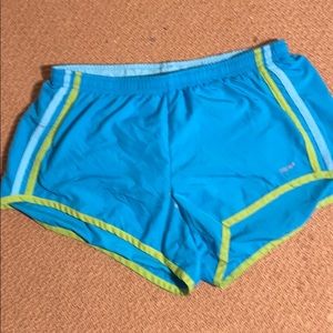 Blue running shorts